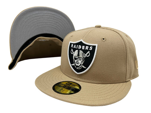 Oakland Raiders Fitted New Era 59Fifty Camel Cap Hat