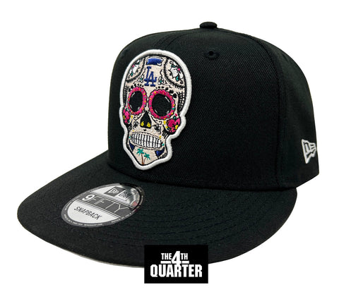 Los Angeles Dodgers Snapback New Era 9Fifty Day of the Dead Sugar Skull Black Cap Hat