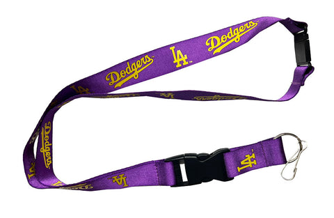 Los Angeles Dodgers Keychain Badge Lanyard Tickets Holder Purple Yellow