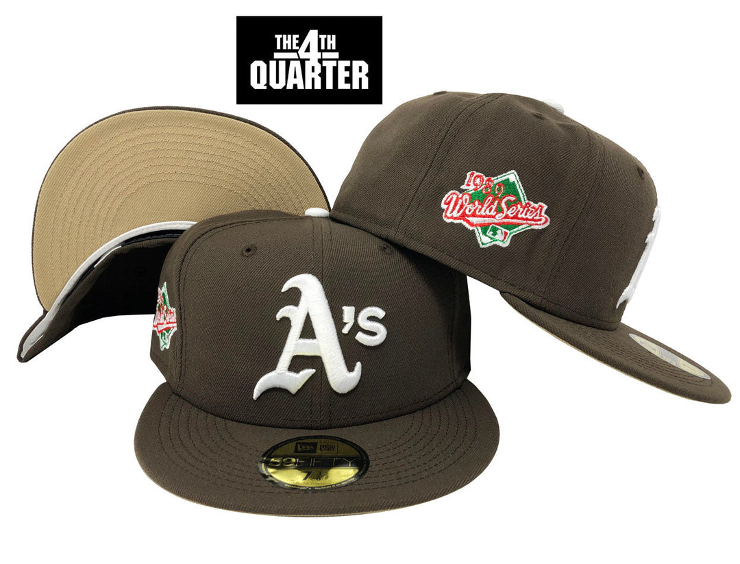 Oakland Athletics Fitted 59Fifty Cafe Con Leche Brown Hat Cap Camel UV - THE 4TH QUARTER