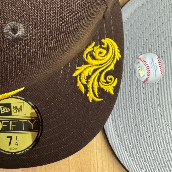 San Diego Padres Fitted New Era 59FIFTY Mariachi Script Brown Cap Hat - THE 4TH QUARTER