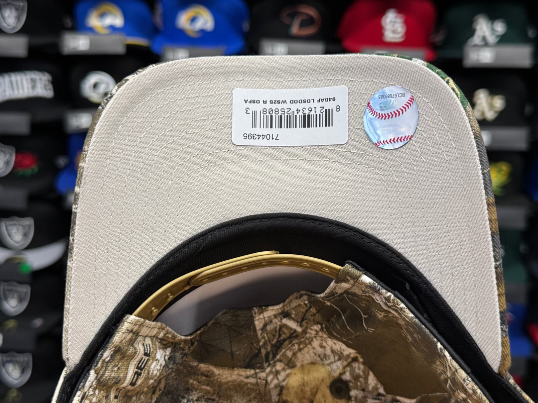 Los Angeles Dodgers Snapback 9Forty New Era A-Frame 2025 Back to Back Champions Realtree Hat Cap Chrome UV - THE 4TH QUARTER
