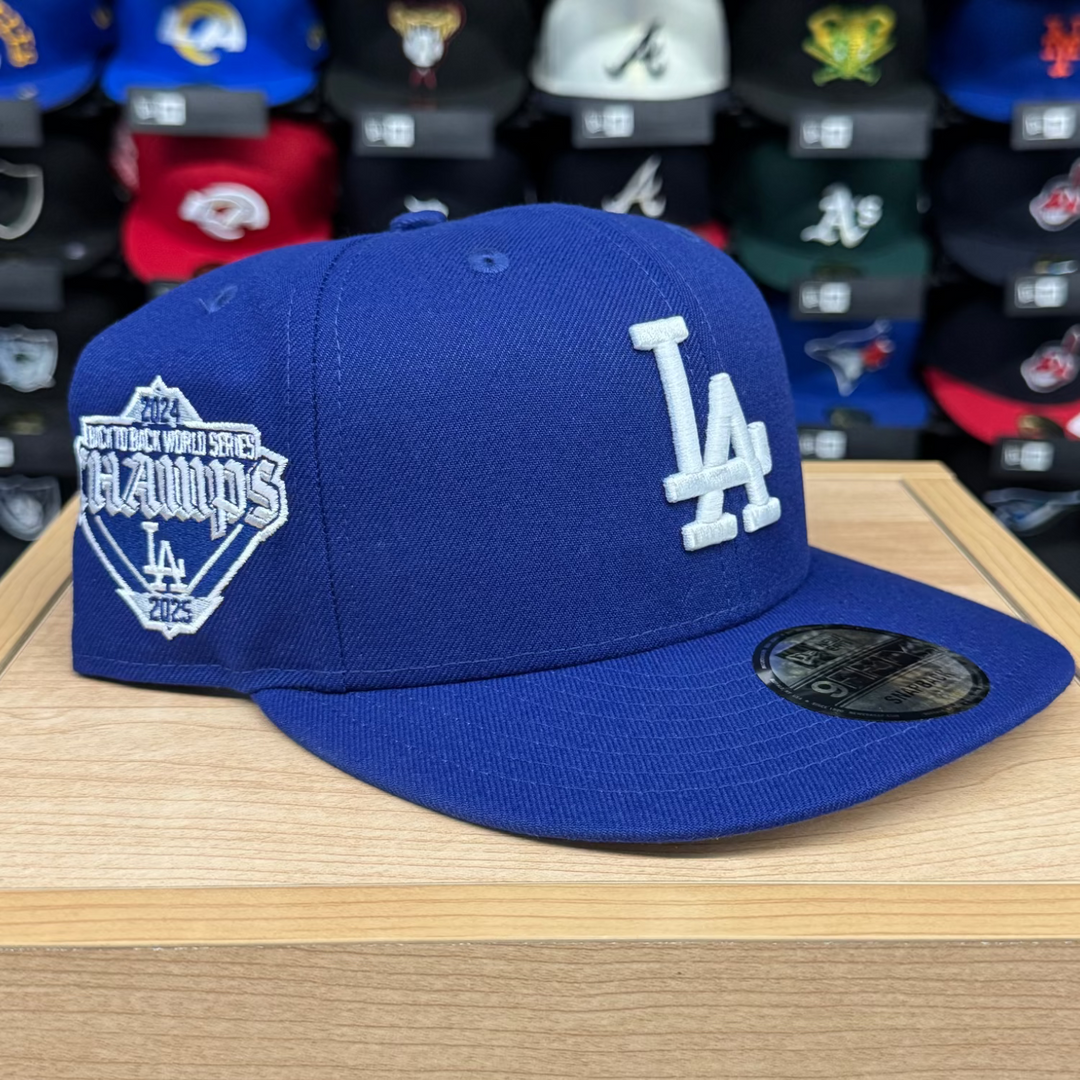 Los Angeles Dodgers Snapback New Era 9Fifty Champions Back to Back Gothic Blue Cap Hat Grey UV - THE 4TH QUARTER