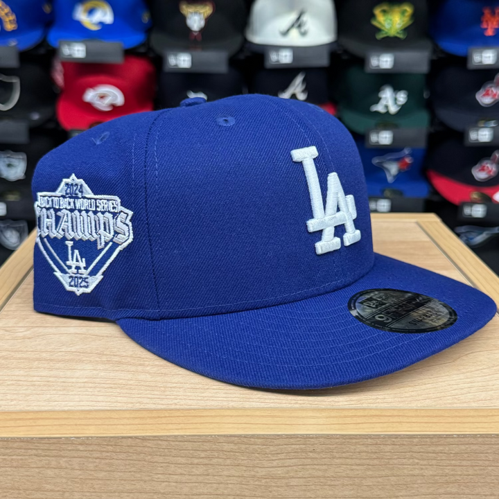 Los Angeles Dodgers Snapback New Era 9Fifty Champions Back to Back Gothic Blue Cap Hat Grey UV - THE 4TH QUARTER