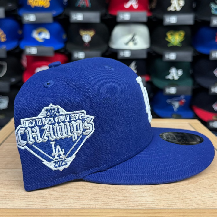 Los Angeles Dodgers Snapback New Era 9Fifty Champions Back to Back Gothic Blue Cap Hat Grey UV - THE 4TH QUARTER