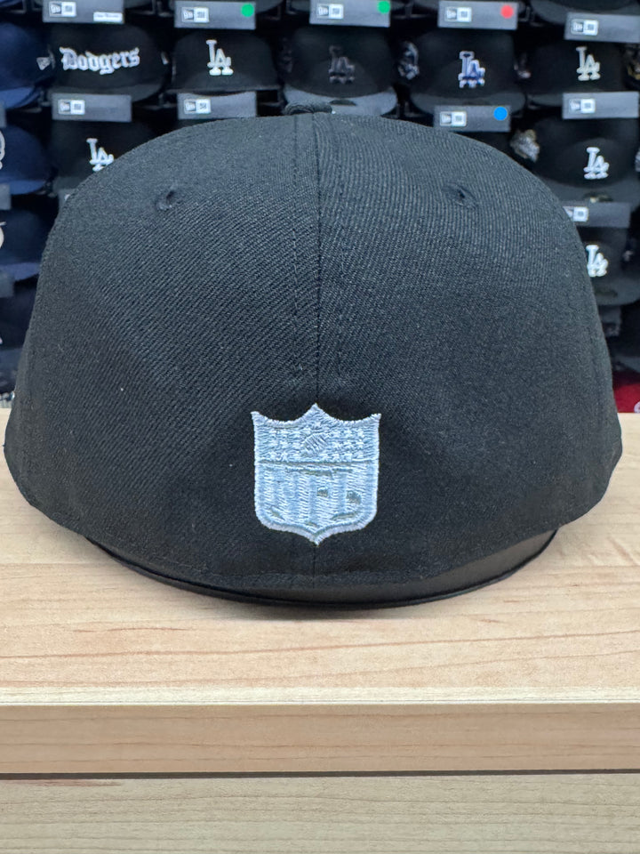 Raiders Fitted New Era 59Fifty 60s Throwback Logo Black Cap Hat Grey UV - THE 4TH QUARTER