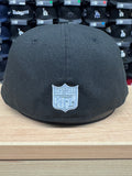 Raiders Fitted New Era 59Fifty 60s Throwback Logo Black Cap Hat Grey UV - THE 4TH QUARTER