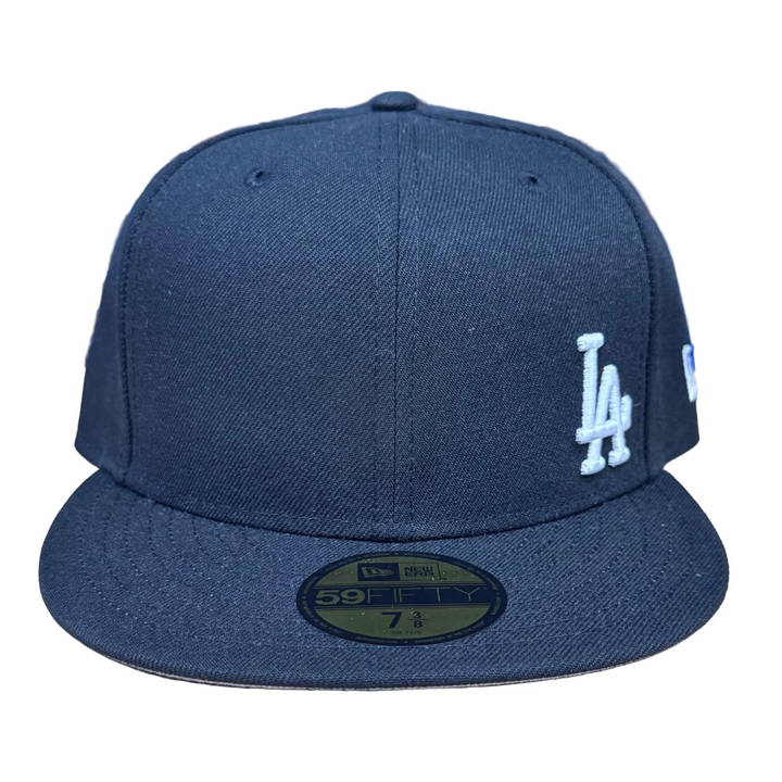 Los Angeles Dodgers Fitted New Era 59Fifty Flawless Black Cap Hat Grey UV