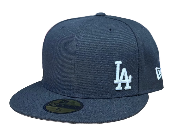 Los Angeles Dodgers Fitted New Era 59Fifty Flawless Black Cap Hat Grey UV