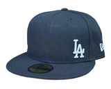 Los Angeles Dodgers Fitted New Era 59Fifty Flawless Black Cap Hat Grey UV