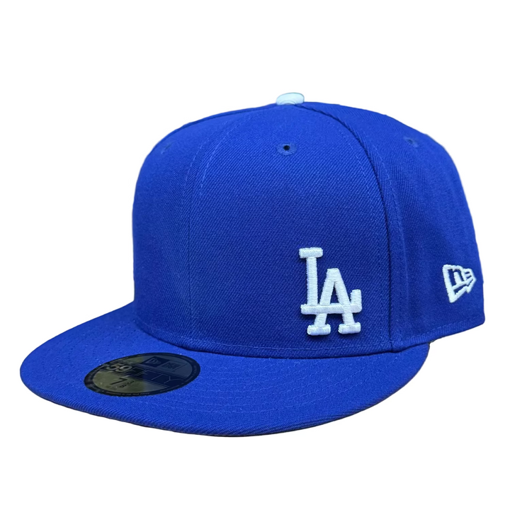 Los Angeles Dodgers Fitted New Era 59Fifty Flawless Blue Cap Hat Grey UV