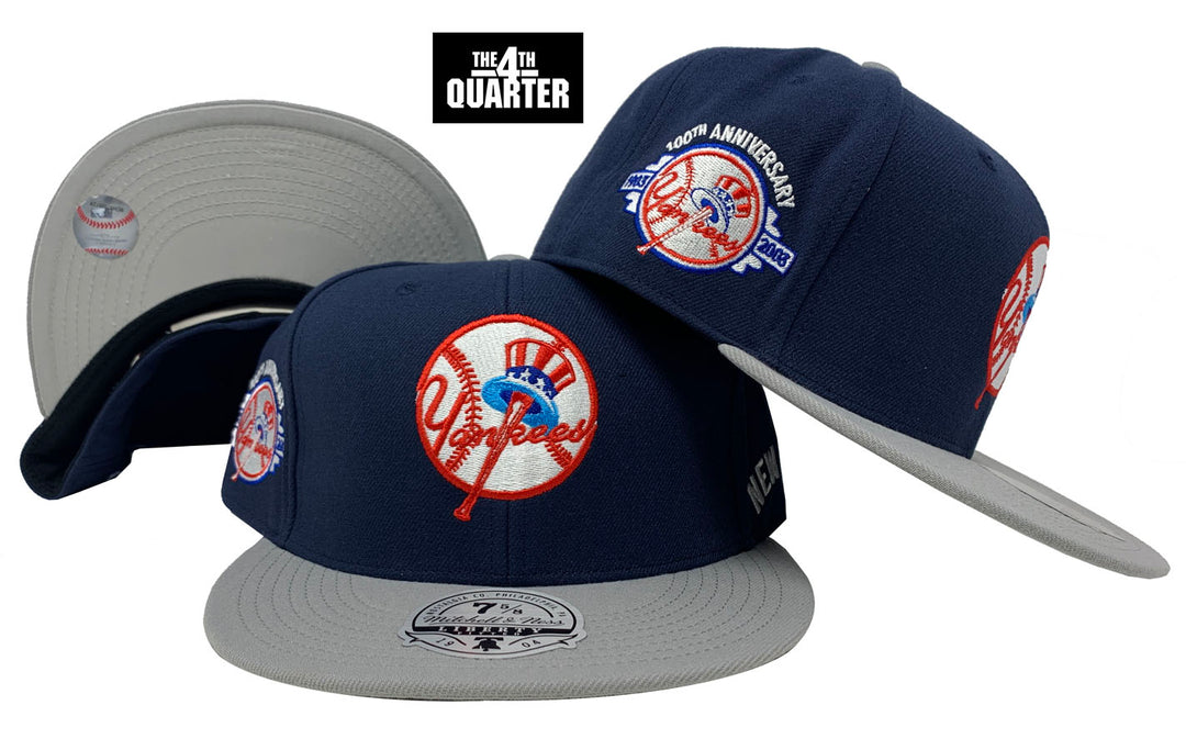 New York Yankees Mitchell & Ness Fitted Bases Loaded Coop Cap Hat Grey UV - THE 4TH QUARTER