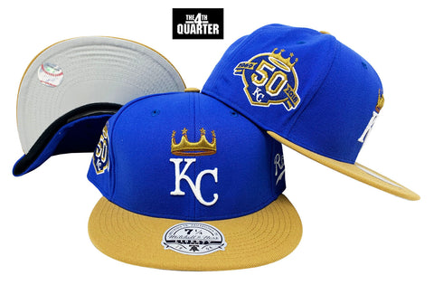 Kansas City Royals Mitchell & Ness Fitted Bases Loaded Coop Cap Hat Grey UV