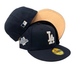 Dodgers Fitted New Era 59Fifty 88 World Series Navy Hat Cap Peach UV
