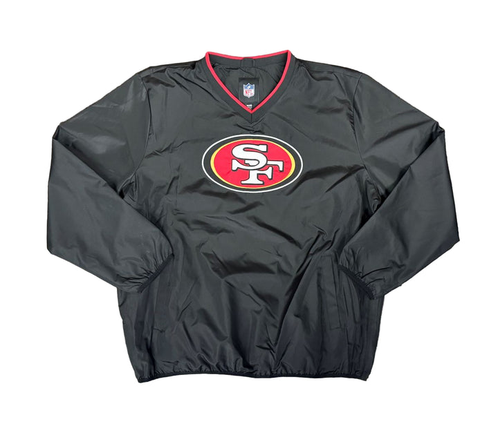 San Francisco 49ers Mens Crossover V-Neck G-III Jacket Black - THE 4TH QUARTER