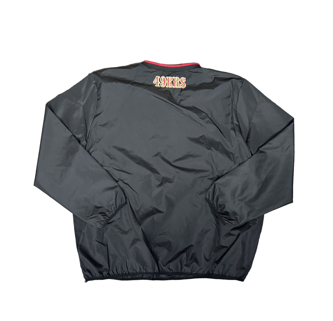 San Francisco 49ers Mens Crossover V-Neck G-III Jacket Black - THE 4TH QUARTER