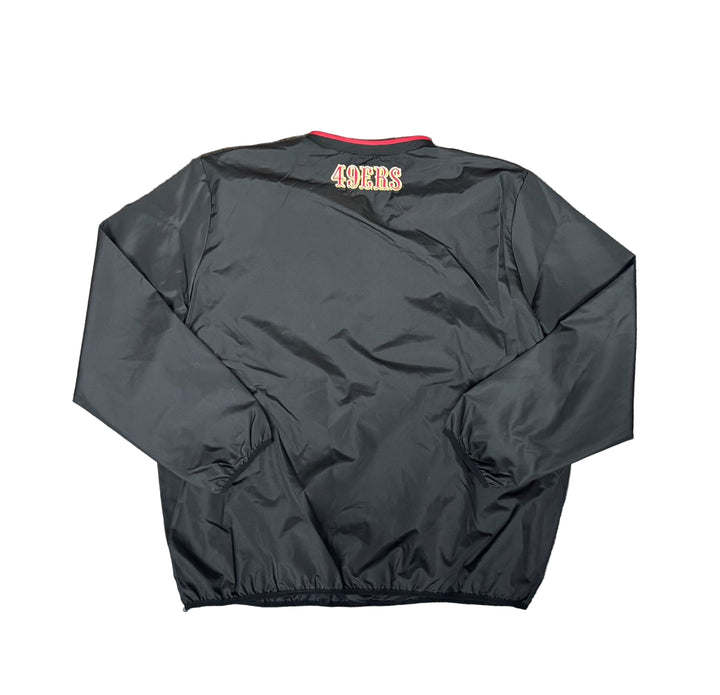 San Francisco 49ers Mens Crossover V-Neck G-III Jacket Black - THE 4TH QUARTER