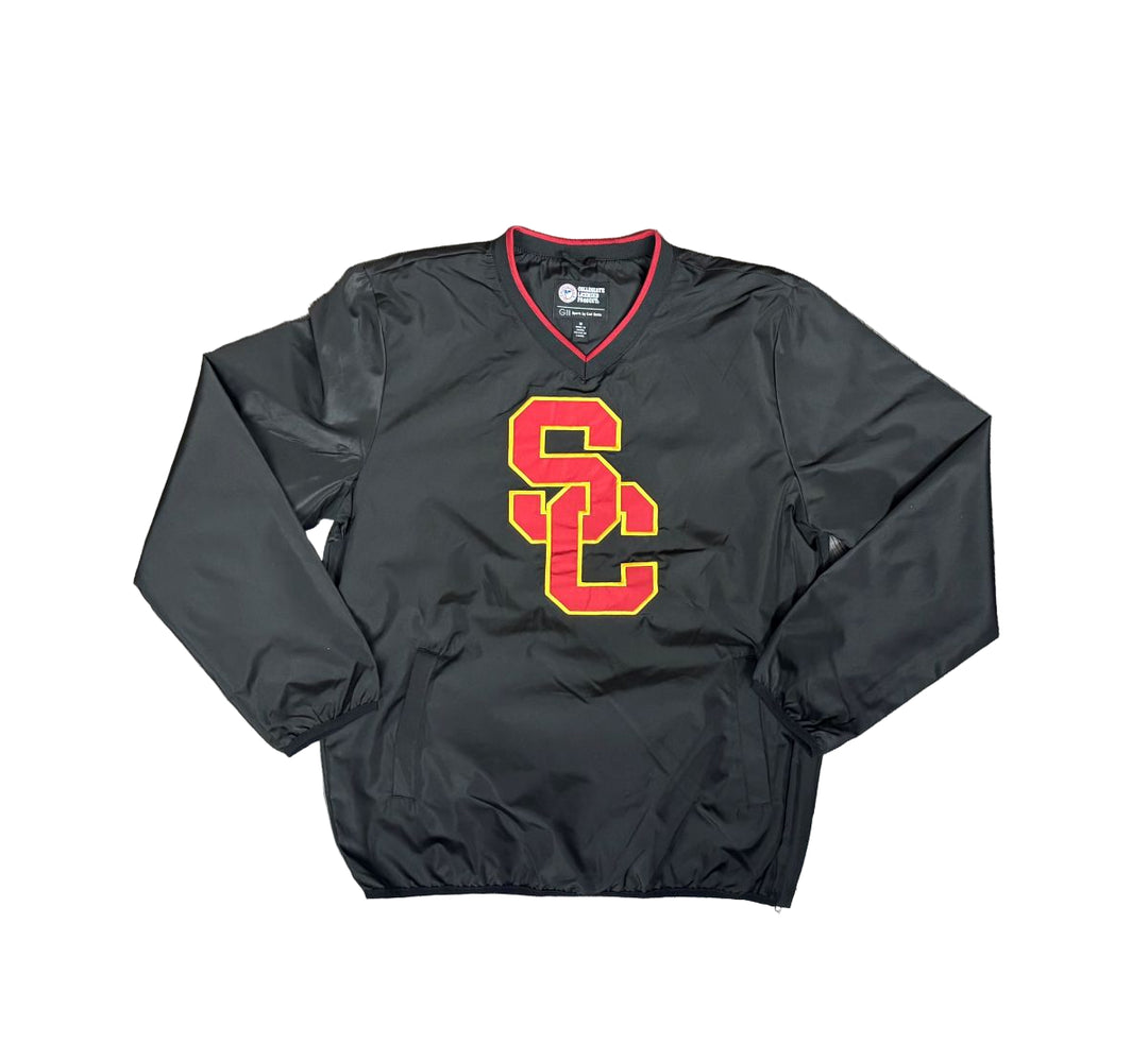 USC Trojans Mens Crossover V-Neck G-III Jacket Black - THE 4TH QUARTER