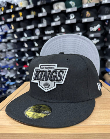 Los Angeles Kings Fitted New Era 59Fifty Throwback Logo Cap Hat Black