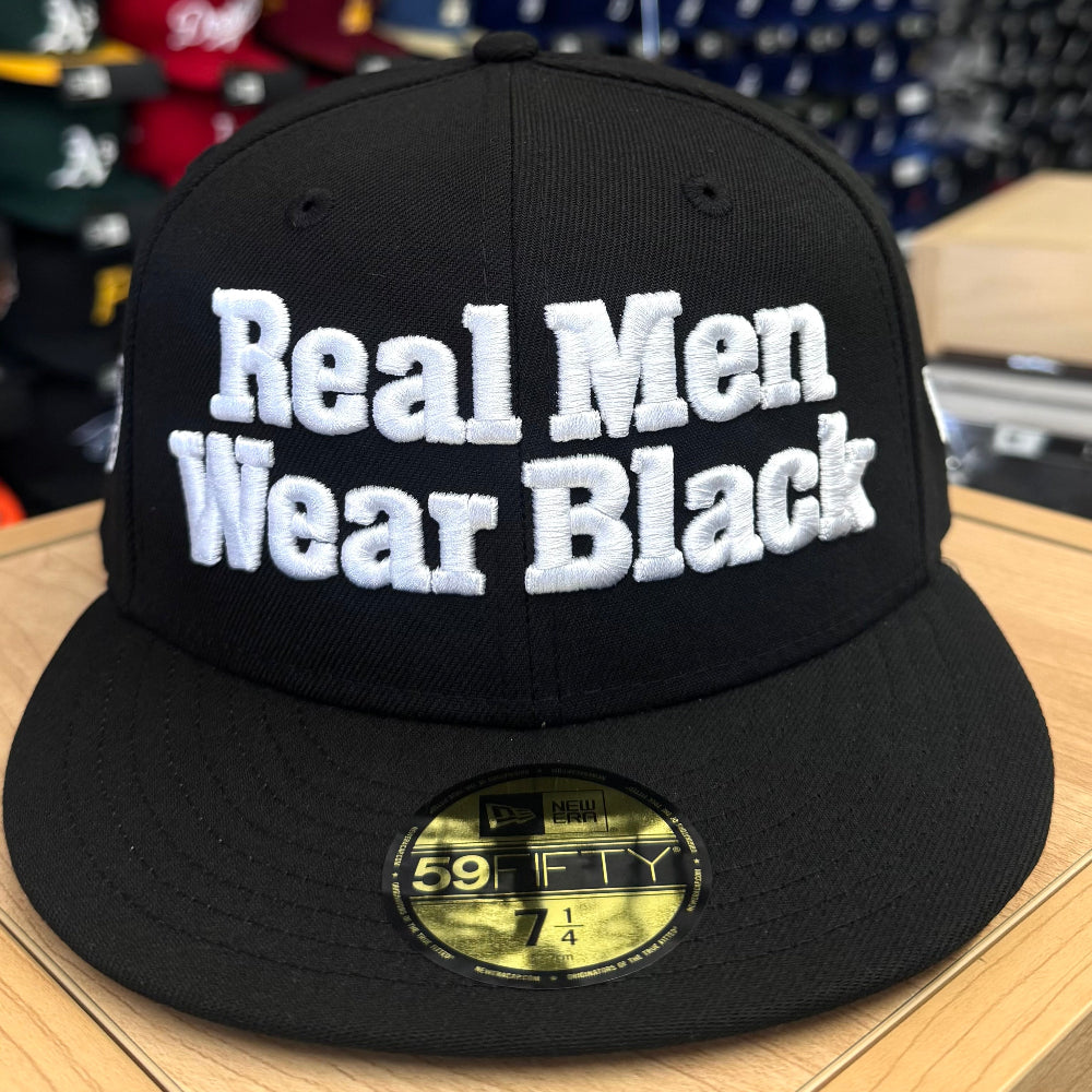 Raiders Fitted New Era 59Fifty Real Men Wear Black Cap Hat Grey UV - THE 4TH QUARTER
