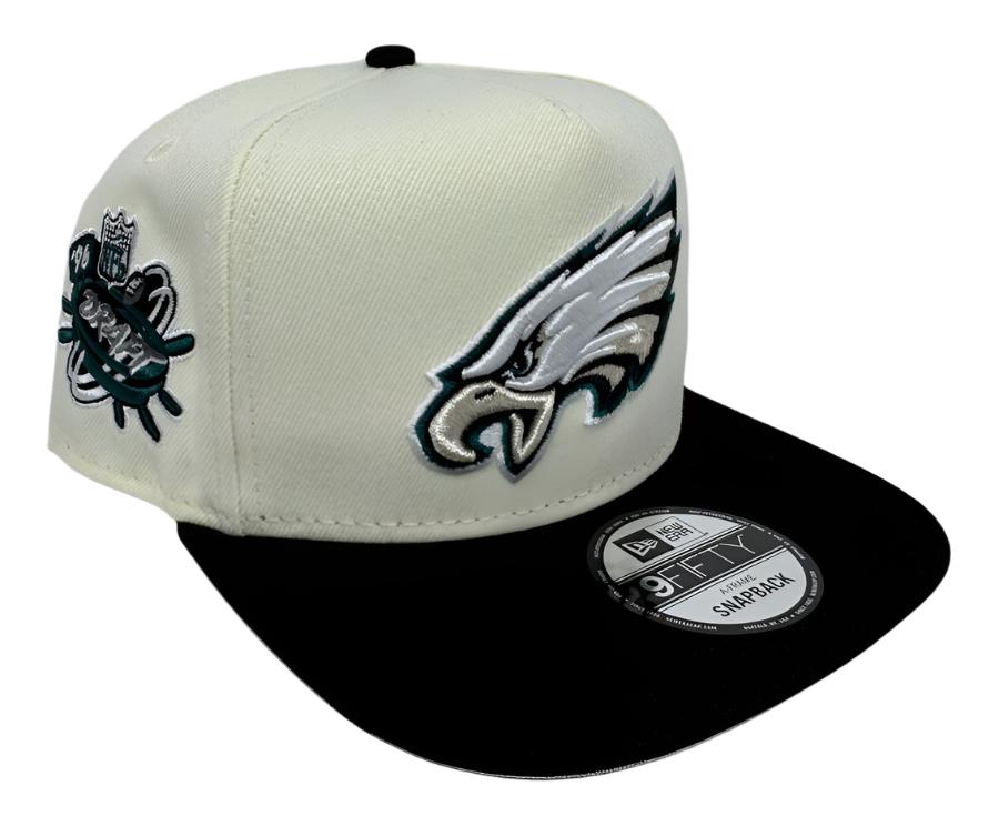Philadelphia Eagles Snapback 9Fifty New Era A-Frame Chrome Black 1996 Draft Cap Hat Grey UV - THE 4TH QUARTER