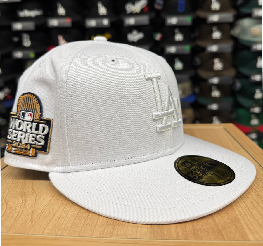 Los Angeles Dodgers Fitted New Era 59Fifty 2024 World Series White Cap Hat - THE 4TH QUARTER