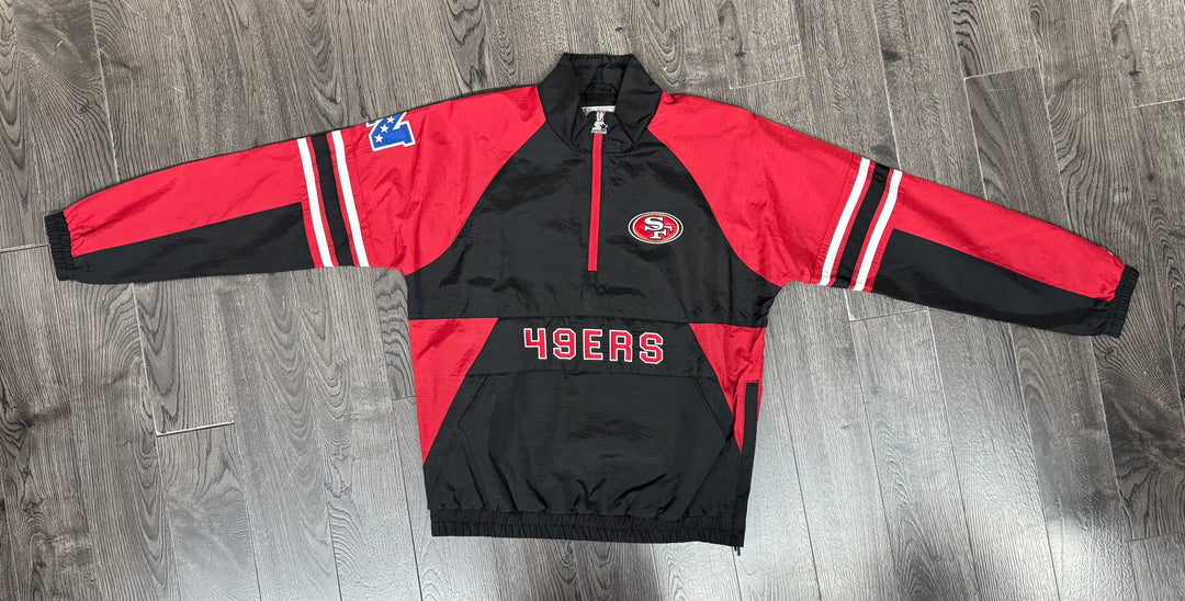 San Francisco 49ers Mens Prospect 1/4 Zip Starter Jacket - THE 4TH QUARTER