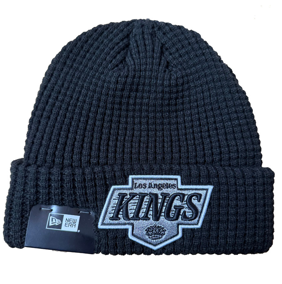 Los Angeles Kings Beanie New Era Embroidered Knit Throwback Logo Waffle Hat - THE 4TH QUARTER