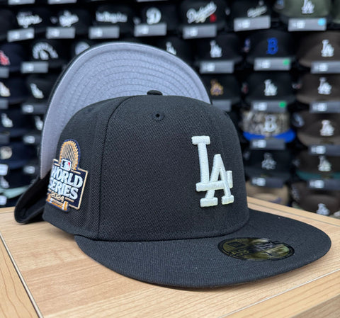 Los Angeles Dodgers Fitted New Era 59Fifty 2024 World Series Black White Cap Hat