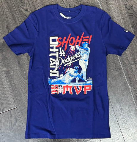 Los Angeles Dodgers Mens T-Shirt New Era MVP 2024 Shohei Ohtani Tee Blue
