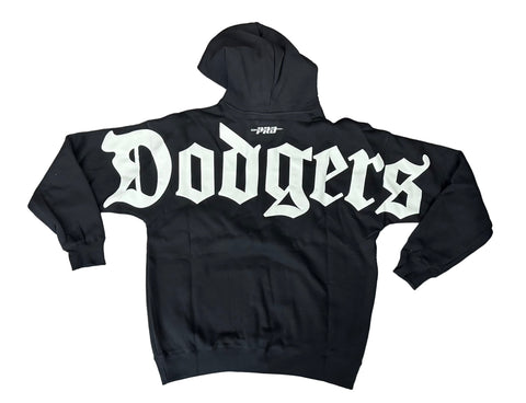 Los Angeles Dodgers Mens Sweatshirt Pro Standard Wingspan Black White Hoodie