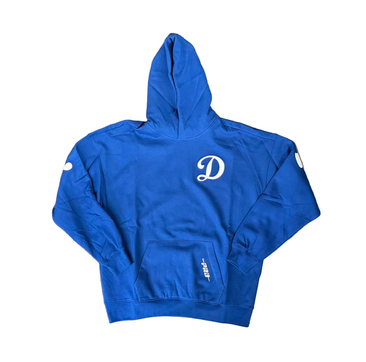 Los Angeles Dodgers Old English Mens Sweatshirt Pro Standard Wingspan Blue Hoodie - THE 4TH QUARTER