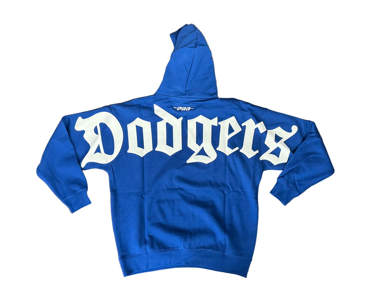 Los Angeles Dodgers Old English Mens Sweatshirt Pro Standard Wingspan Blue Hoodie - THE 4TH QUARTER