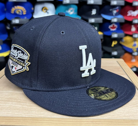 Los Angeles Dodgers New Era 2025 World Series Champions Patch 59FIFTY Fitted Hat - Navy