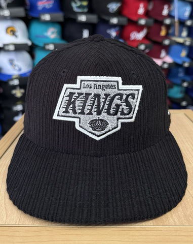 Los Angeles Kings Fitted New Era 59Fifty Chenille Pop Corduroy Cap Hat Grey UV