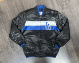 Los Angeles Dodgers Mens Ambassador Satin Varsity Jacket BLACK