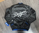 Los Angeles Dodgers Mens Ambassador Satin Varsity Jacket BLACK