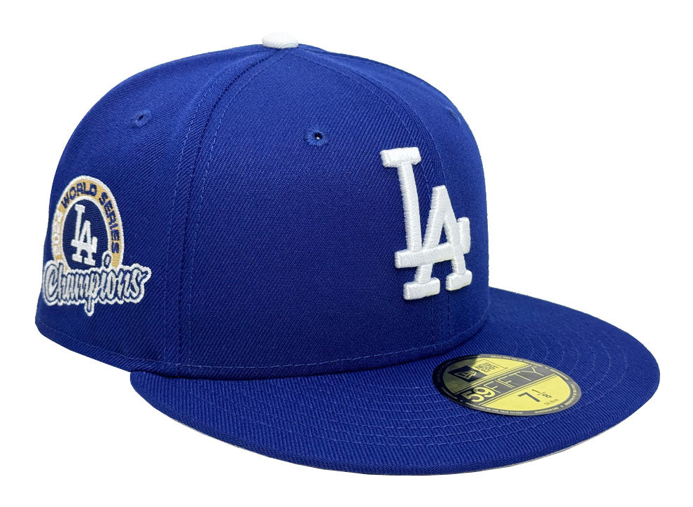 Los Angeles Dodgers Fitted New Era 59Fifty Embroidered World Series 2024 Blue Cap Hat Grey UV - THE 4TH QUARTER
