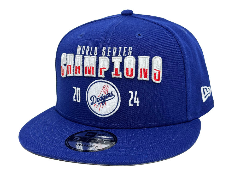 Los Angeles Dodgers Snapback 9Fifty New Era 2024 World Series Champions Block Blue Hat Cap - THE 4TH QUARTER