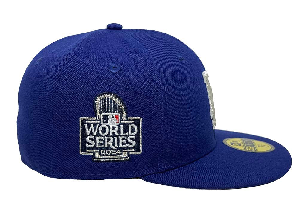 Los Angeles Dodgers Fitted New Era 59Fifty 2024 Metallic Silver WS Blue Cap Hat Grey UV - THE 4TH QUARTER