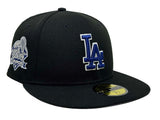 Los Angeles Dodgers Fitted New Era 59Fifty 2024 WSC BLWO Black Cap Hat Grey UV