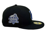 Los Angeles Dodgers Fitted New Era 59Fifty 2024 WSC BLWO Black Cap Hat Grey UV