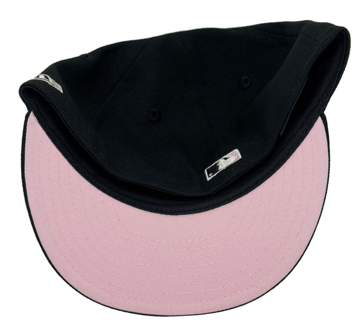 Los Angeles Dodgers Fitted New Era 59Fifty Ivory 2024 WSC Circle Black Cap Hat Pink UV - THE 4TH QUARTER