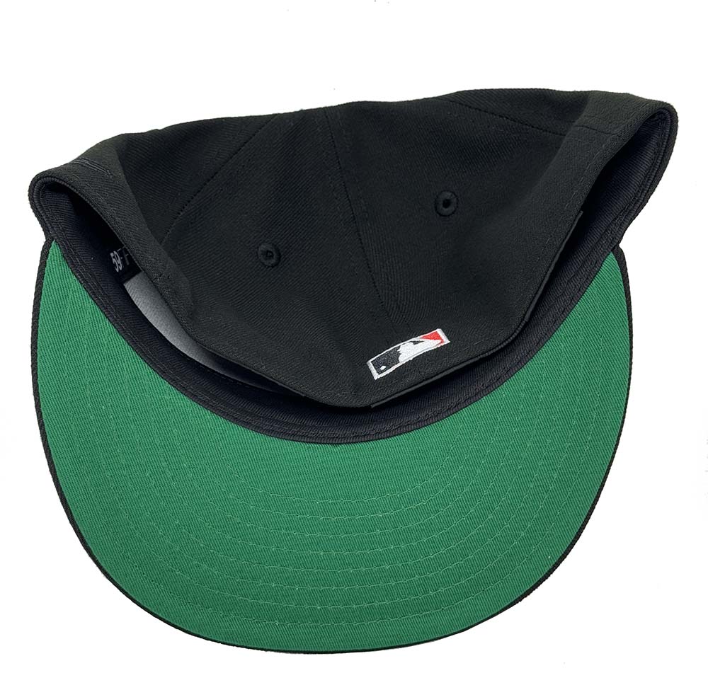 Los Angeles Dodgers Fitted New Era 59Fifty Large Logo 1988 WS Black Cap Hat Green UV - THE 4TH QUARTER