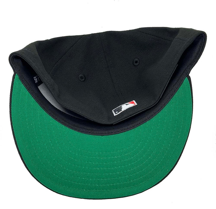 Los Angeles Dodgers Fitted New Era 59Fifty Large Logo 1988 WS Black Cap Hat Green UV - THE 4TH QUARTER