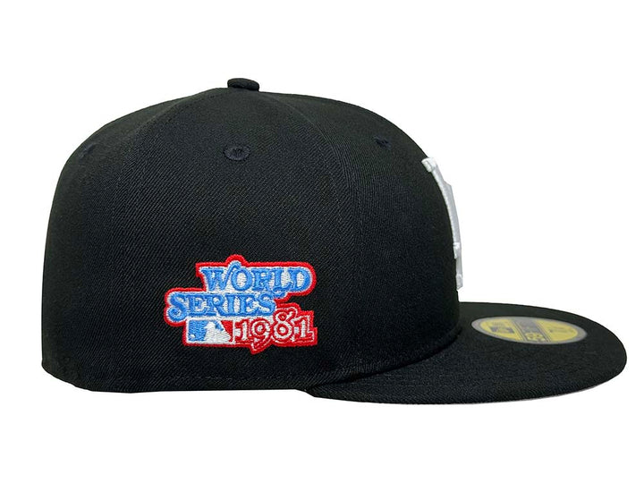 Los Angeles Dodgers Fitted New Era 59Fifty 1981 WS Black Cap Hat Grey UV - THE 4TH QUARTER