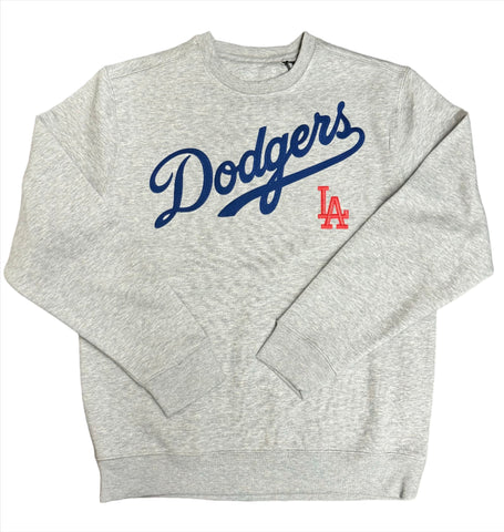 Los Angeles Dodgers Mens Sweatshirt Antigua Victory Pullover Crew Neck Grey