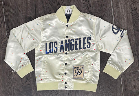 Los Angeles Dodgers Youth Jacket Mitchell & Ness City Connect Light Satin - THE 4TH QUARTER