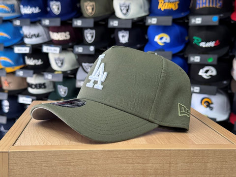 Los Angeles Dodgers Snapback 9Forty New Era A-Frame Olive Hat Cap Grey UV