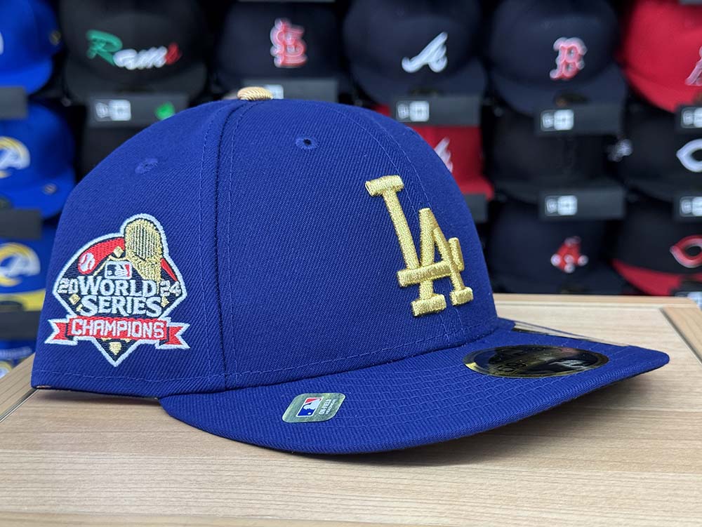 Los Angeles Dodgers Fitted New Era 59FIFTY Low Profile 2024 Champions Gold Collection Cap Hat - THE 4TH QUARTER